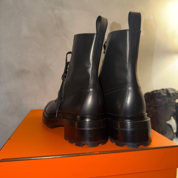 Hermes Black Leather Combat Boots - Picture 6 of 6